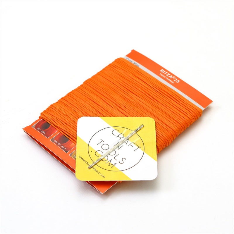 Ritza 25 Tiger Thread Orange 0.6mm RITZA 25 Tiger Thread for Leather Craft | Waxed Polyester Saddlers Thread - Image 1
